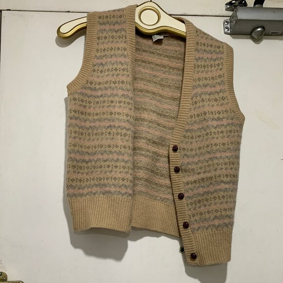 VINTAGE MARELLA SHETLAND WOOL KNIT VEST PATTERN SIZE M - Picture 3 of 7
